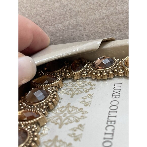 Luxe Collection Gold Tone Metal Picture Frame 4"x6" w/Champagne Rhinestones NIB - Picture 9 of 11